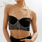 alloy body chain bra